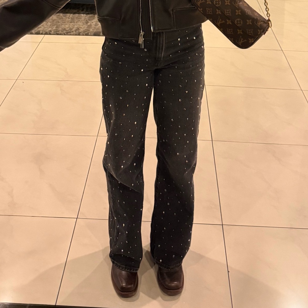 Levi's Black Studded Jeans and Leather Jacket